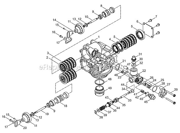 Control Valve Assembly Diagram and Parts List for TMI9100  Hydrotech Water Softener