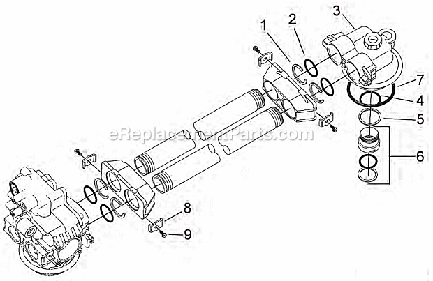 Second Tank Assembly Diagram and Parts List for TMI9100  Hydrotech Water Softener