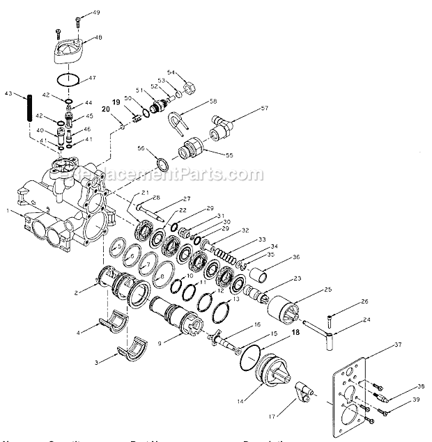 Control Valve Diagram and Parts List for TWINFLO100E  Hydrotech Water Softener