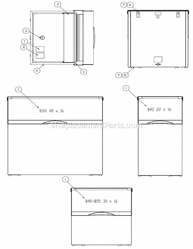 Page B Diagram and Parts List for B40  Ice-O-Matic Ice Maker
