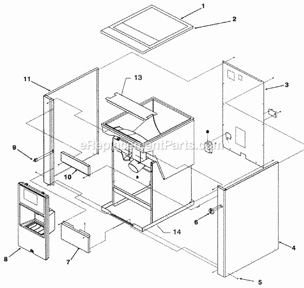 Cabinet Diagram and Parts List for CD-220  Ice-O-Matic Ice Maker