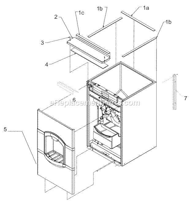 Front And Top Panels Diagram and Parts List for CD-40030  Ice-O-Matic Ice Maker