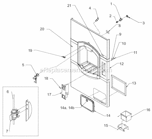 Front Panel And Related Parts Diagram and Parts List for CD-40030  Ice-O-Matic Ice Maker