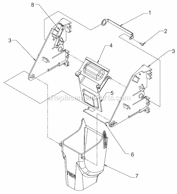 Ice Chute Mechanism Diagram and Parts List for CD-40030  Ice-O-Matic Ice Maker