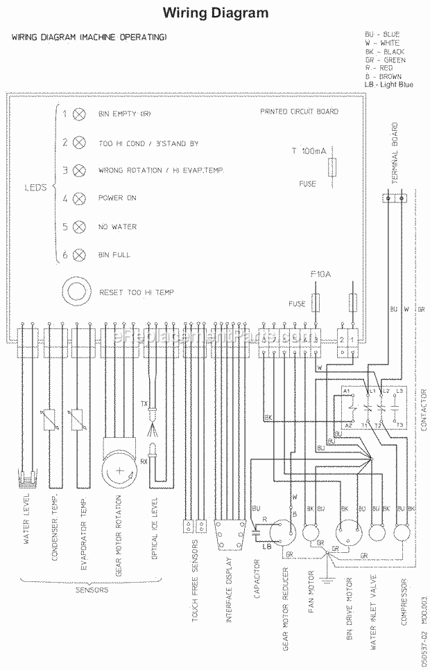 Page F Diagram and Parts List for EFD-270  Ice-O-Matic Ice Maker