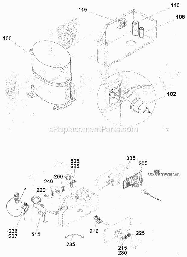 Page B Diagram and Parts List for GC-1206  Ice-O-Matic Ice Maker