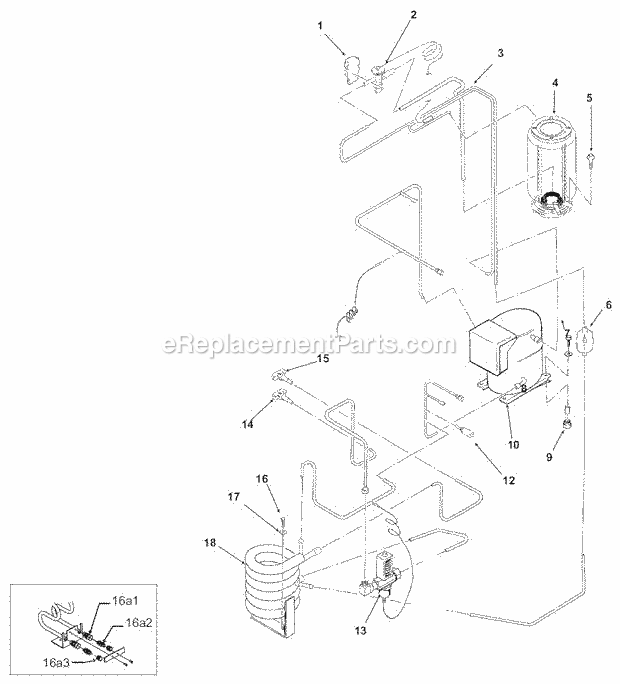Water Cooled Refrigeration Diagram and Parts List for GEMD-520  Ice-O-Matic Ice Maker