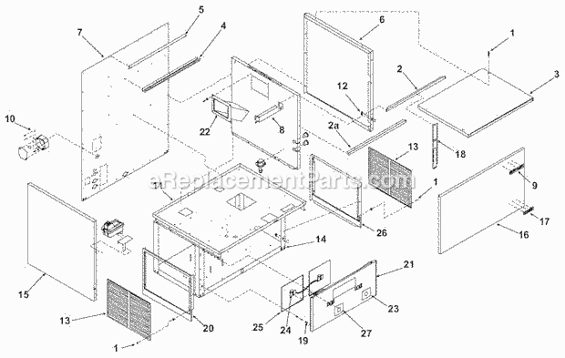 Cabinet Diagram and Parts List for GEMD-790  Ice-O-Matic Ice Maker