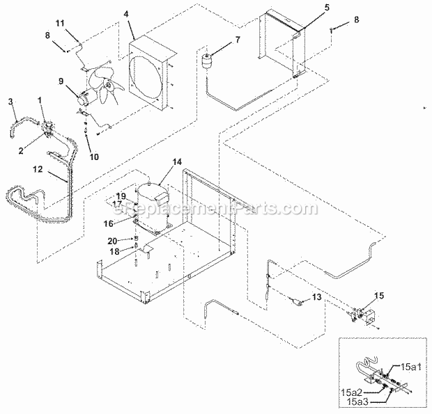 Air Cooled Refrigeration Diagram and Parts List for GEMD-790  Ice-O-Matic Ice Maker