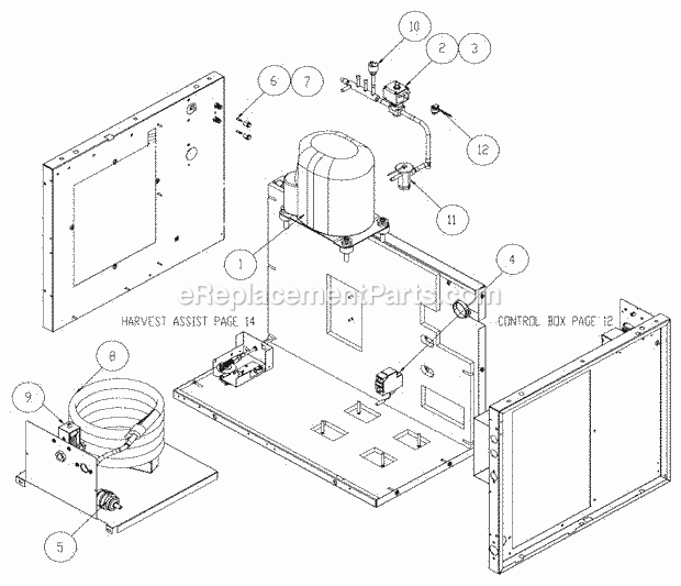 Water Cooled Diagram and Parts List for ICE-0305  Ice-O-Matic Ice Maker