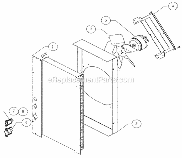 Fan Assemblies Diagram and Parts List for ICE-0325  Ice-O-Matic Ice Maker