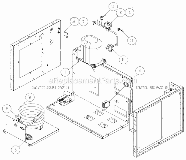 Water Cooled Diagram and Parts List for ICE-0400  Ice-O-Matic Ice Maker