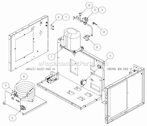 Water Cooled Diagram and Parts List for ICE-0500  Ice-O-Matic Ice Maker