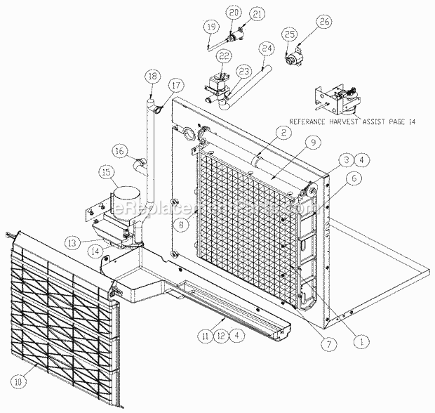 Evaporator/Water System Diagram and Parts List for ICE-1007  Ice-O-Matic Ice Maker