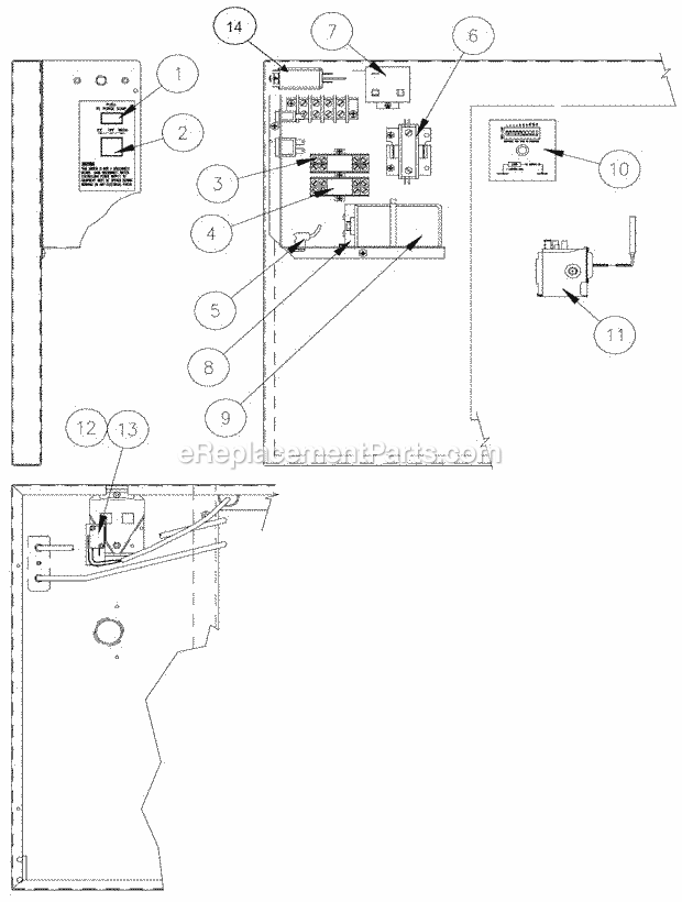 Control Box/Compressor And Components Diagram and Parts List for ICE-1007  Ice-O-Matic Ice Maker