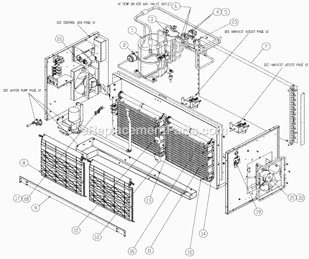 Air Cooled Diagram and Parts List for ICE-1407  Ice-O-Matic Ice Maker