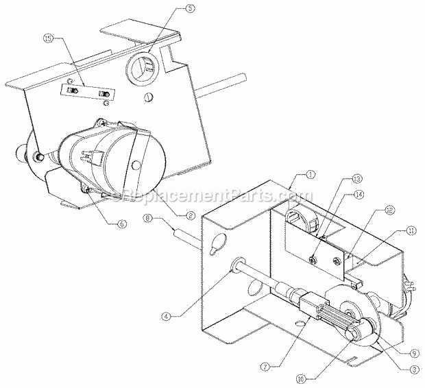 Harvest Assist Assembly Diagram and Parts List for ICEU-305  Ice-O-Matic Ice Maker