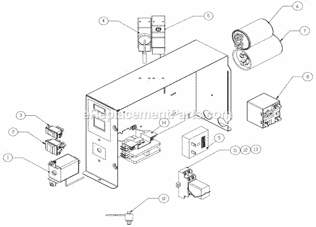 Control Box Diagram and Parts List for ICEU-305  Ice-O-Matic Ice Maker