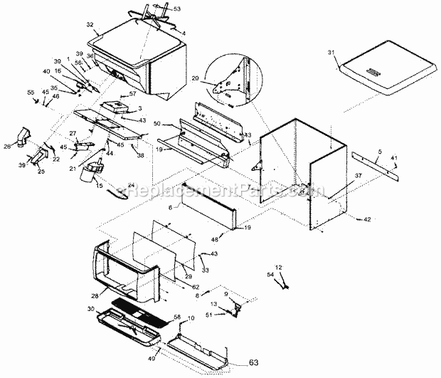 Rotary Solenoid Diagram and Parts List for IOD-200  Ice-O-Matic Ice Maker