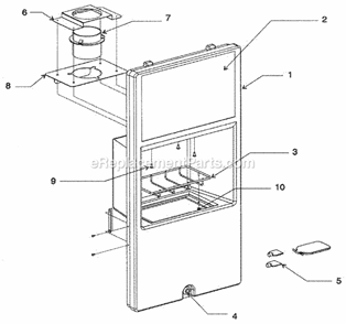 Sink Panel Diagram and Parts List for CD-220  Ice-O-Matic Ice Maker