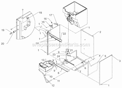 Part Location Diagram of 1011351-40 Ice-O-Matic Strike, Ball Stud