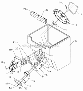 Dispensing Components Diagram and Parts List for CD-40022  Ice-O-Matic Ice Maker