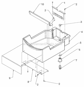 Ice Catch Pan Diagram and Parts List for CD-40030  Ice-O-Matic Ice Maker