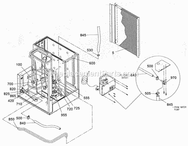 Page A Diagram and Parts List for ECP-400  Ice-O-Matic Ice Maker
