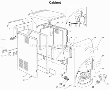 Cabinet Diagram and Parts List for EFD-270  Ice-O-Matic Ice Maker