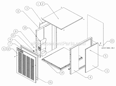 Cabinet Diagram and Parts List for GEM-0956  Ice-O-Matic Ice Maker