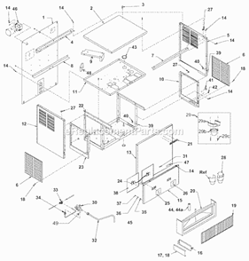 Cabinet Diagram and Parts List for GEMD-520  Ice-O-Matic Ice Maker