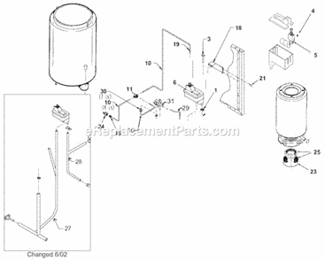 Water System Diagram and Parts List for GEMD-540  Ice-O-Matic Ice Maker