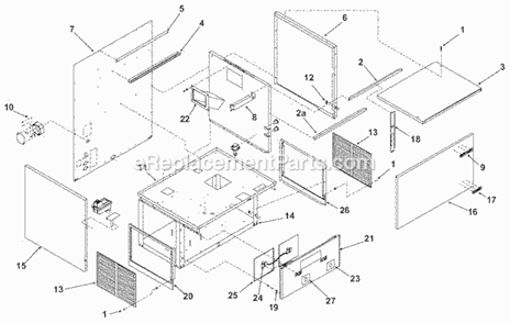 Cabinet Diagram and Parts List for GEMD-790  Ice-O-Matic Ice Maker