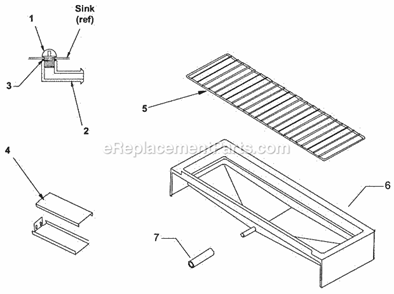 Sink Diagram and Parts List for GEMD-790  Ice-O-Matic Ice Maker