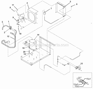 Air Cooled Refrigeration Diagram and Parts List for GEMD-790  Ice-O-Matic Ice Maker