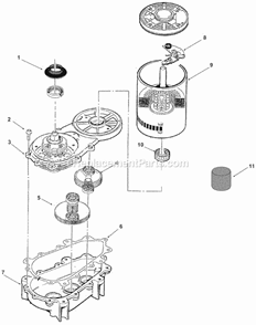 Gearmotor Diagram and Parts List for GEMD-790  Ice-O-Matic Ice Maker