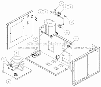 Water Cooled Diagram and Parts List for ICE-0405  Ice-O-Matic Ice Maker