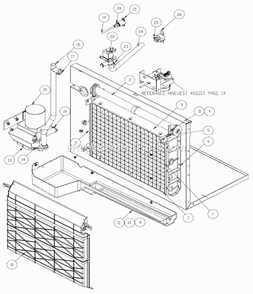 Evaporator/Water System Diagram and Parts List for ICE-0500  Ice-O-Matic Ice Maker