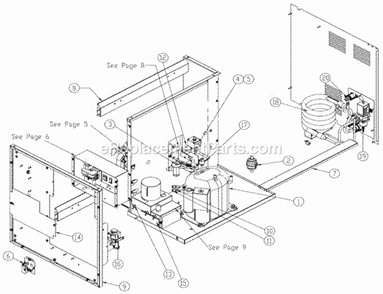 Water Cooled Diagram and Parts List for ICE-0520  Ice-O-Matic Ice Maker