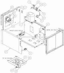 Air Cooled And Top Air Discharge Diagram and Parts List for ICE-0606  Ice-O-Matic Ice Maker