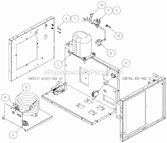 Water Cooled Diagram and Parts List for ICE-0606  Ice-O-Matic Ice Maker