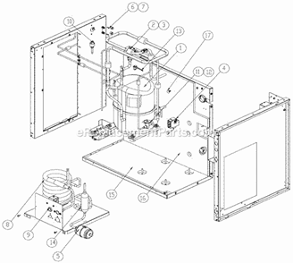 Water Cooled Diagram and Parts List for ICE-1007  Ice-O-Matic Ice Maker