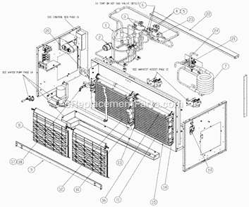 Water Cooled Diagram and Parts List for ICE-1405  Ice-O-Matic Ice Maker