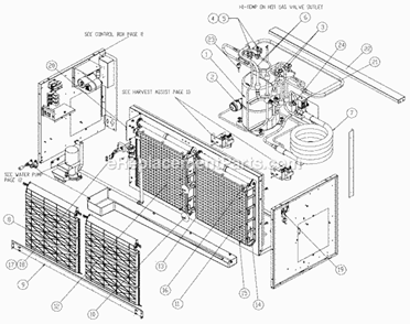 Water Cooled Diagram and Parts List for ICE-2106  Ice-O-Matic Ice Maker