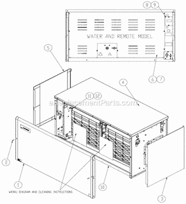 Exterior Panels Diagram and Parts List for ICE-2107  Ice-O-Matic Ice Maker