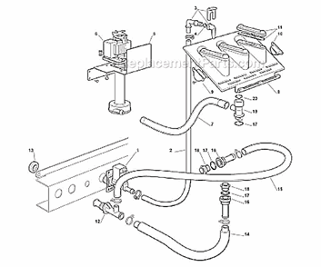 Water System Diagram and Parts List for ICEU070A  Ice-O-Matic Ice Maker