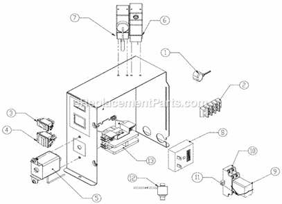 Control Box Diagram and Parts List for ICEU-150  Ice-O-Matic Ice Maker