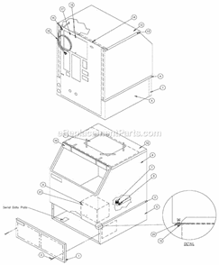Bin And Exterior Components Diagram and Parts List for ICEU-200  Ice-O-Matic Ice Maker