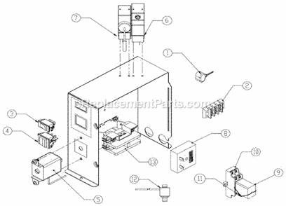 Control Box Diagram and Parts List for ICEU-220  Ice-O-Matic Ice Maker