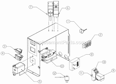 Control Box Diagram and Parts List for ICEU-226  Ice-O-Matic Ice Maker